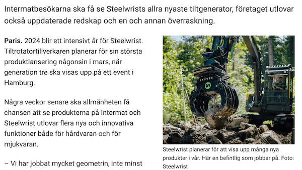 Steelwrist på Intermat
